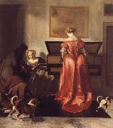 OCHTERVELT, Jacob A Woman Playing a Virgind,AnotherSinging and a man Playing a Violin Spain oil painting artist